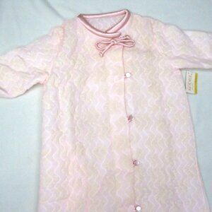 Vintage 60s Pink Quilted House Coat Robe Size 14 New Old Stock Kodel NOS